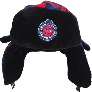 Harrisburg Senators Plaid Trapper Hat Faux‎ Fur Earflap One Size Ushanka